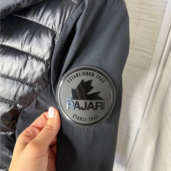 Pajar Cressy Stretch Puffer Black Size L Rain Repellant Thumb Holes Patch Logo - Picture 3 of 12